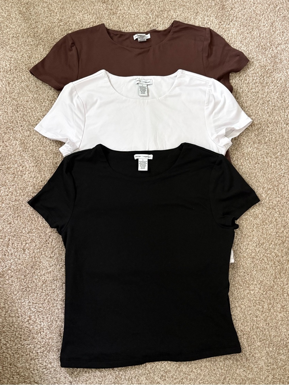 Soft Tees Set of 3 - Black, White, Brown